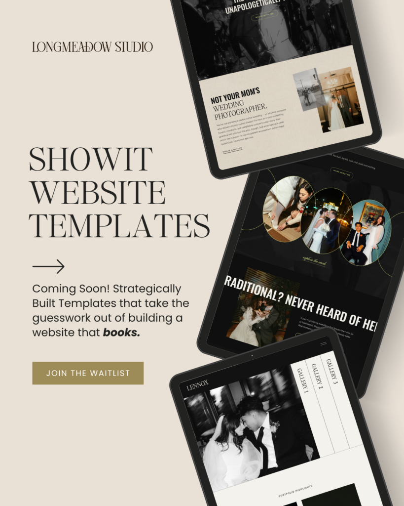strategic beautifully designed Showit templates with photographer website essentials baked in